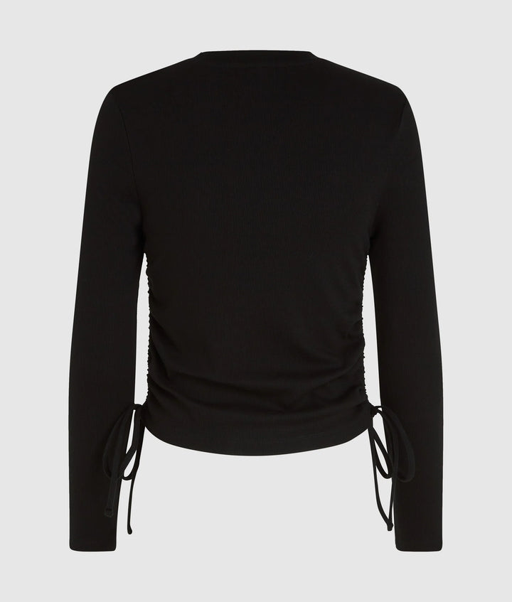 Karl Lagerfeld Ruched Ribbed Women's Top | Black