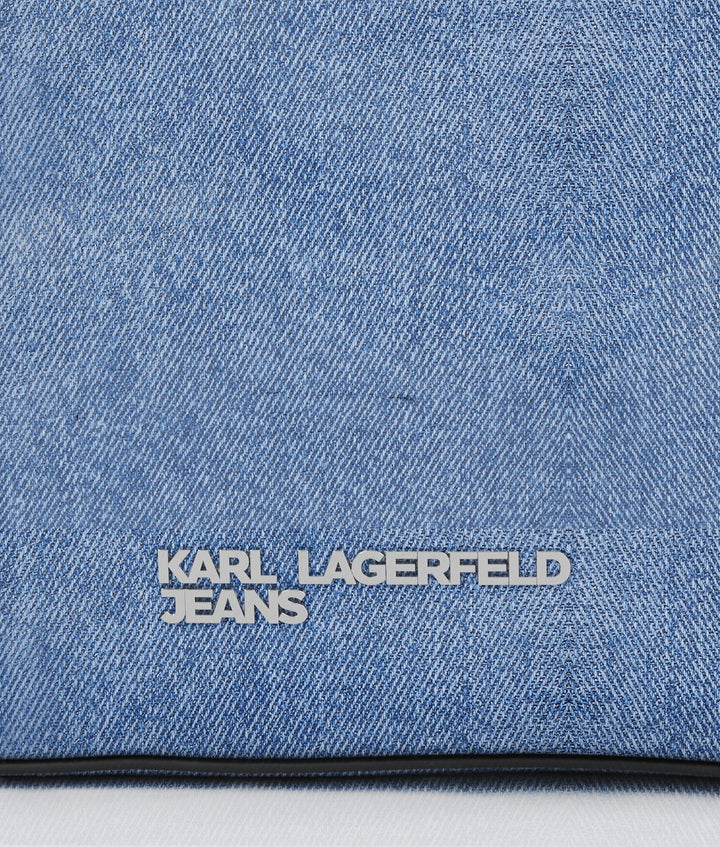 Karl Lagerfeld Denim Buckle Shoulder Bag | Blue Denim