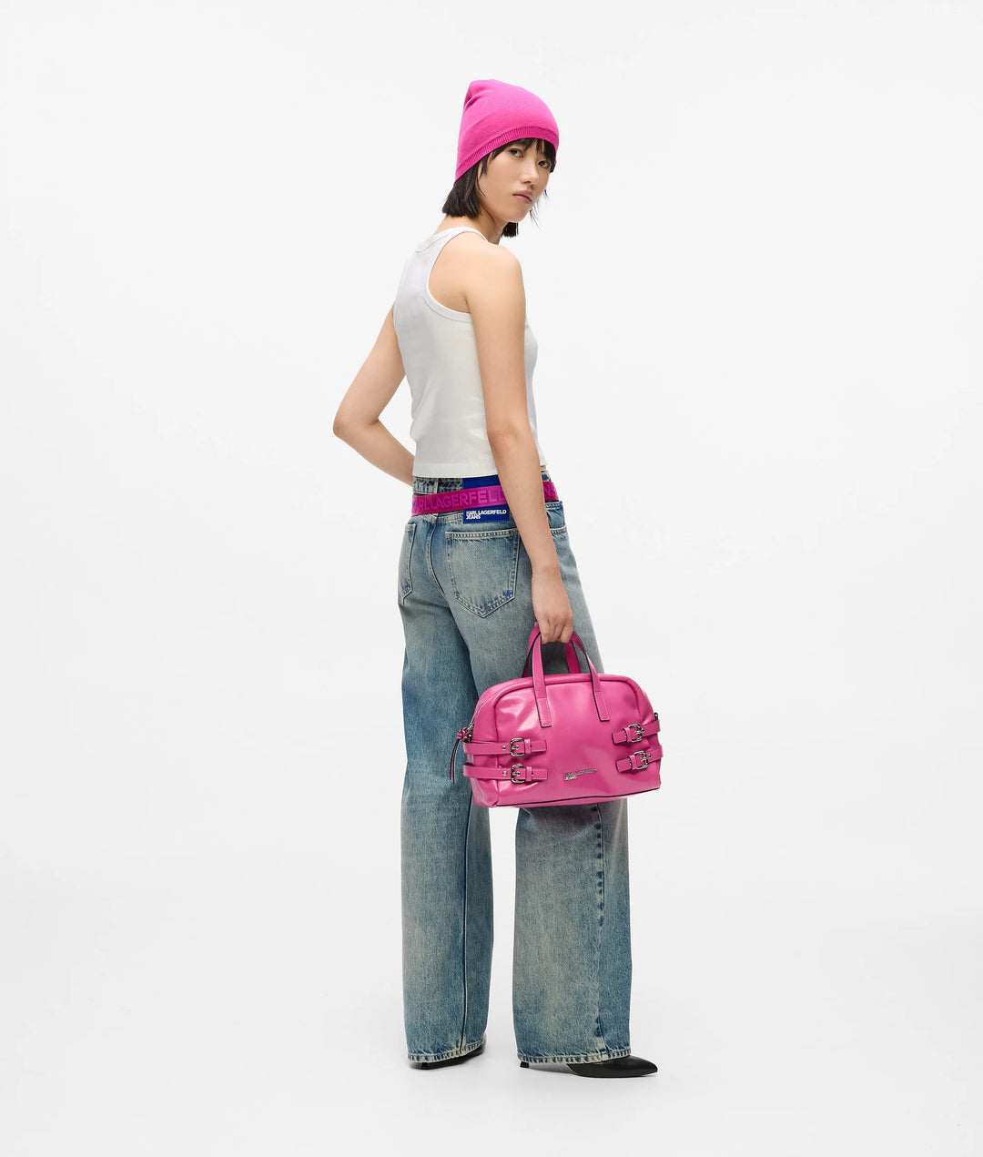 Karl Lagerfeld Buckle Bowling Bag | Very Berry