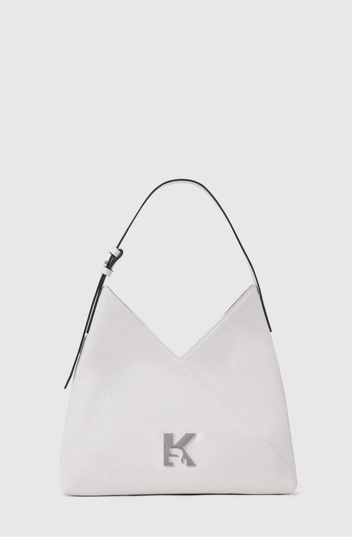 Karl Lagerfeld Geo High Shine Tote Bag | Off White