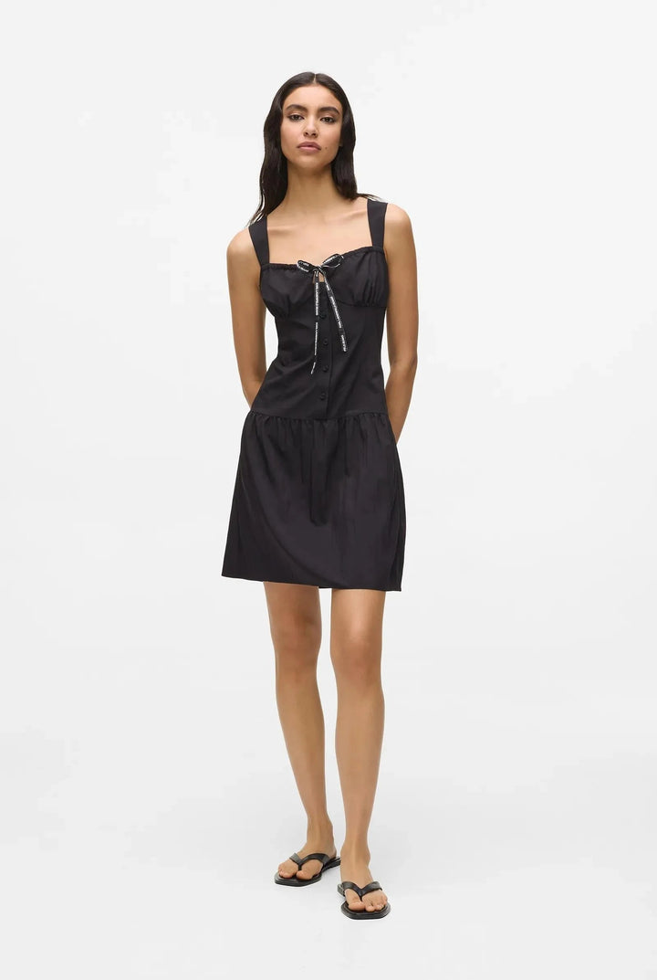 Karl Lagerfeld Tie Detail Mini Dress | Black