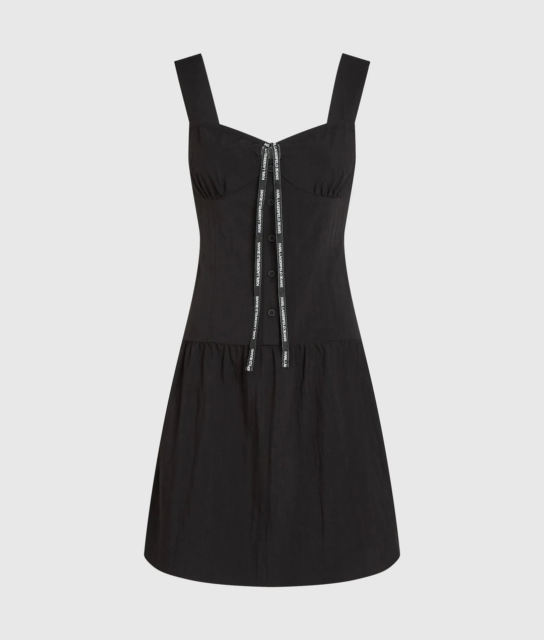 Karl Lagerfeld Tie Detail Mini Dress | Black