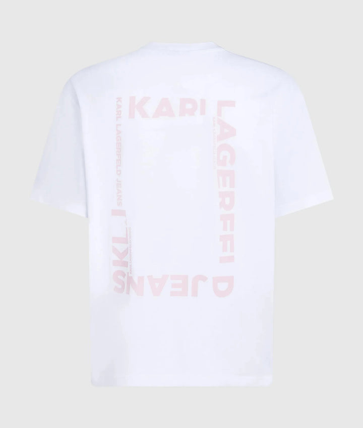 Karl Lagerfeld Regular Fit Frame Logo Women's T-shirt | White