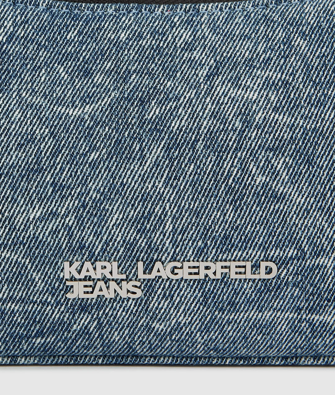 Karl Lagerfeld Denim Chain Small Shoulder Bag | Washed Denim