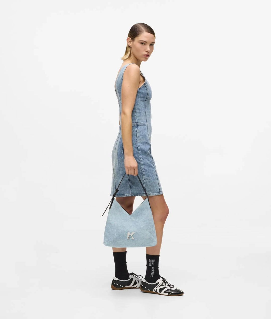Karl Lagerfeld Geo Small Denim Tote Bag | Acid Light