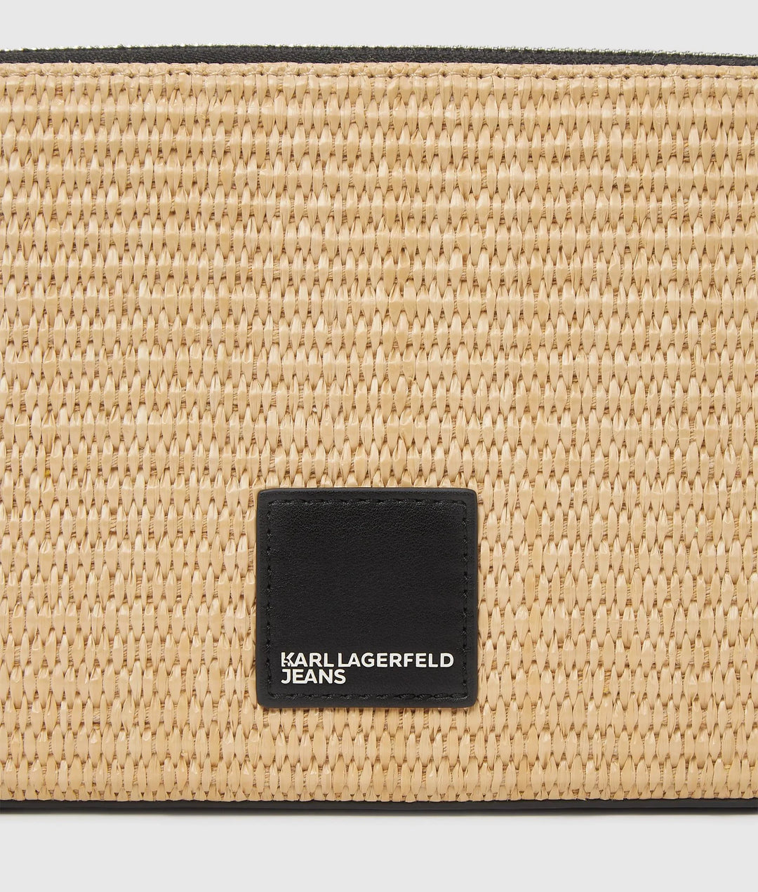 Karl Lagerfeld Woven Convertible Raffia Pouch | Natural