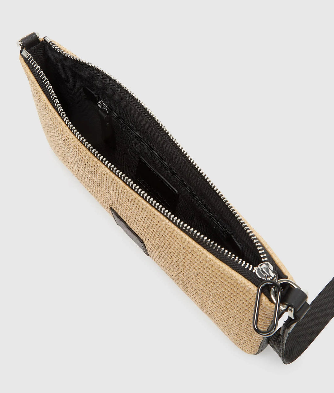 Karl Lagerfeld Woven Convertible Raffia Pouch | Natural