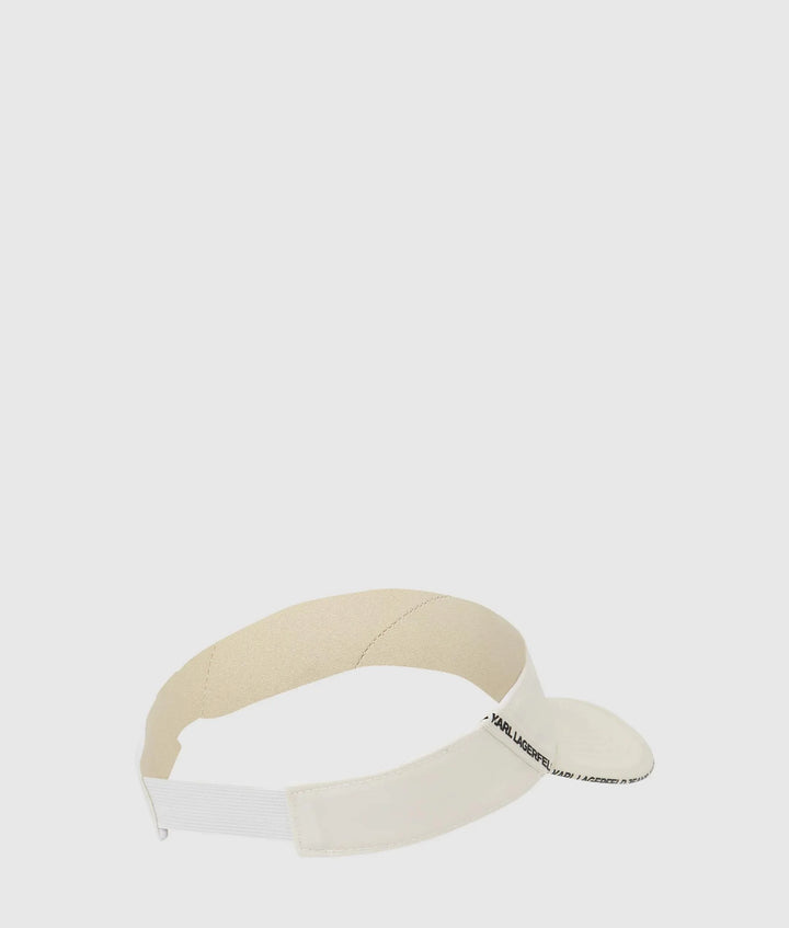 Karl Lagerfeld Nylon Logo Tape Visor | White