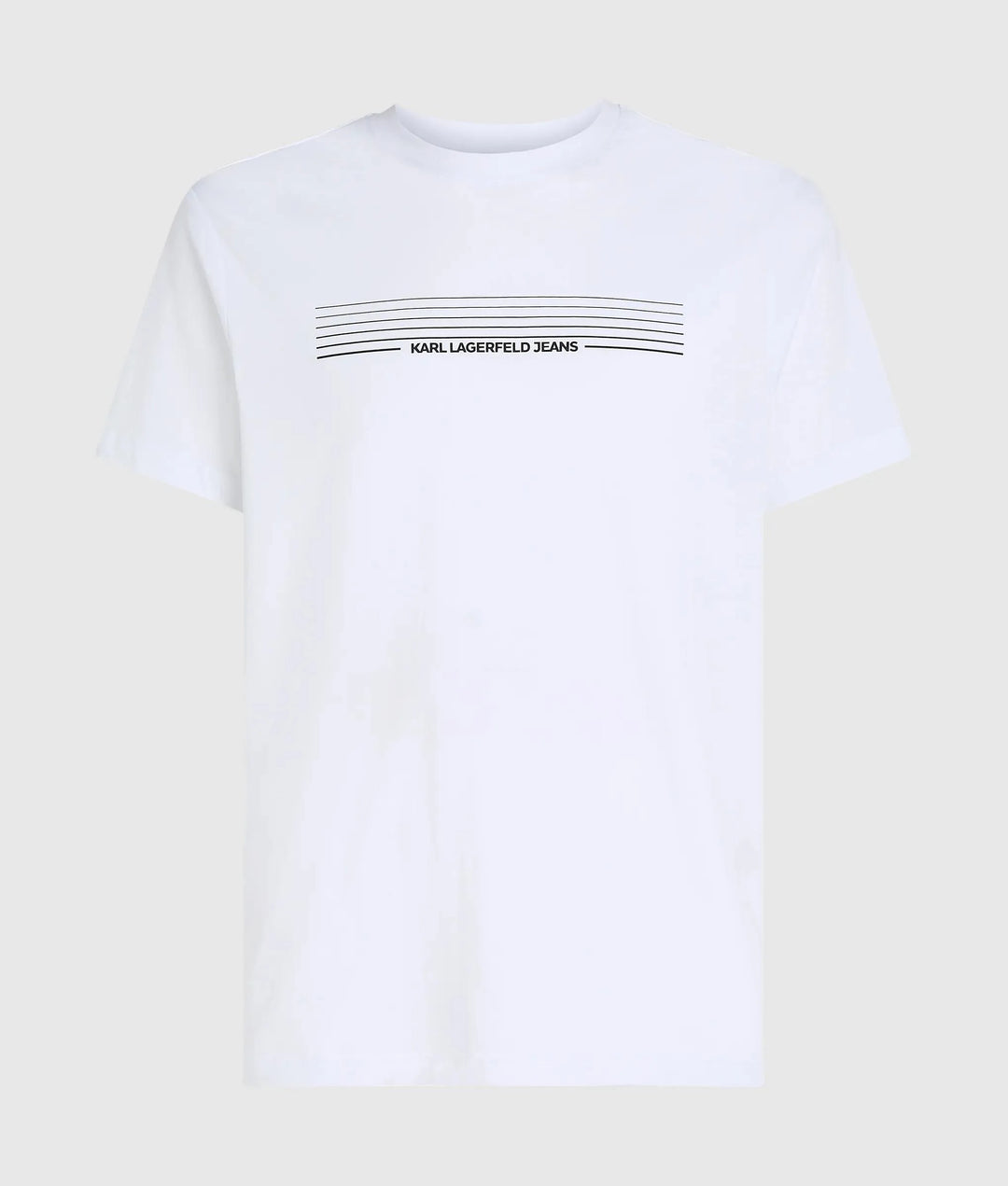 Karl Lagerfeld Striped Logo T-shirt in Slim Fit | White