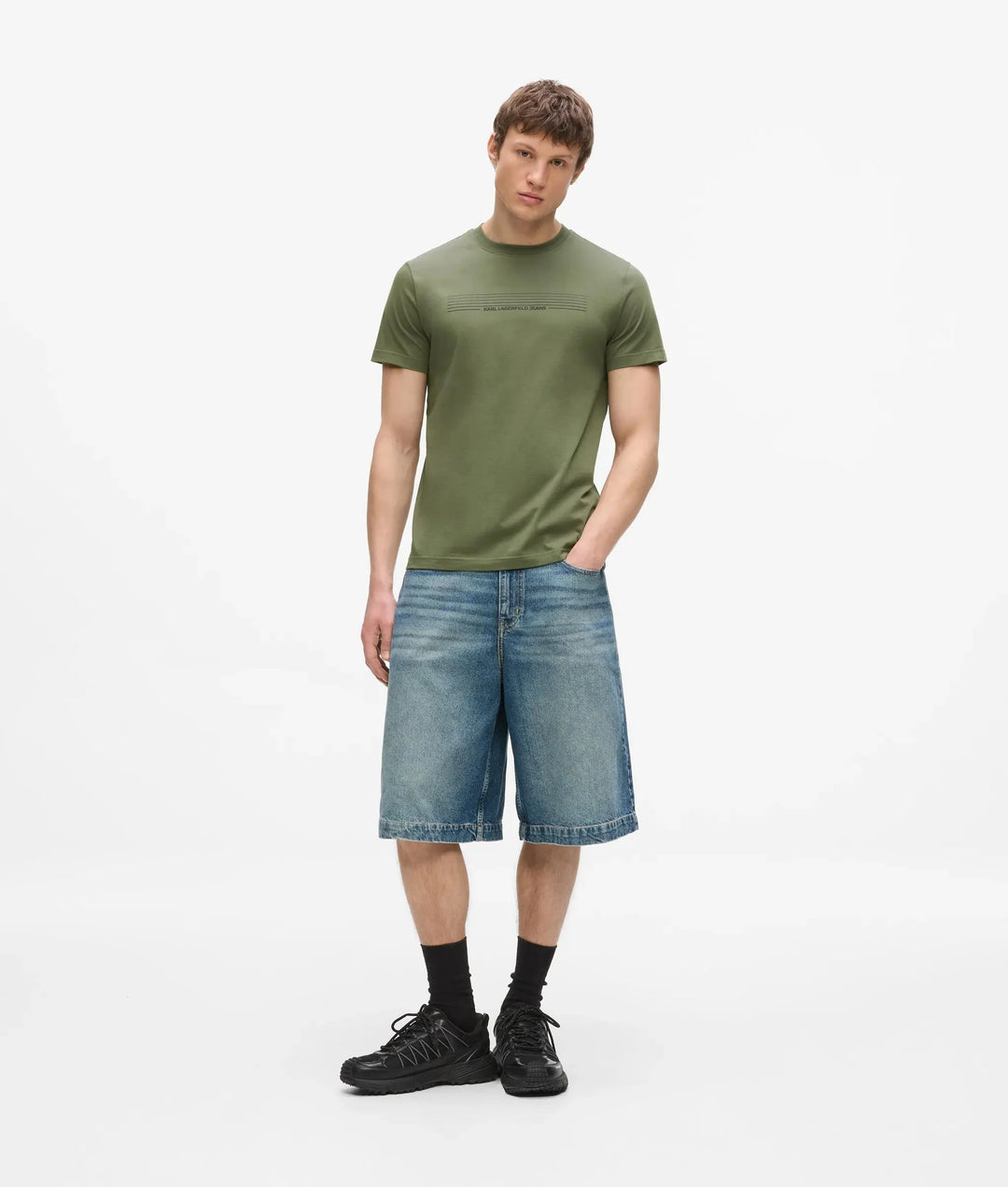 Karl Lagerfeld Striped Logo T-shirt in Slim Fit | Beetle