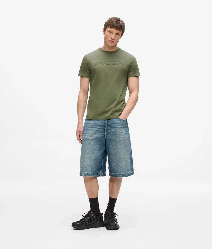 Karl Lagerfeld Striped Logo T-shirt in Slim Fit | Beetle