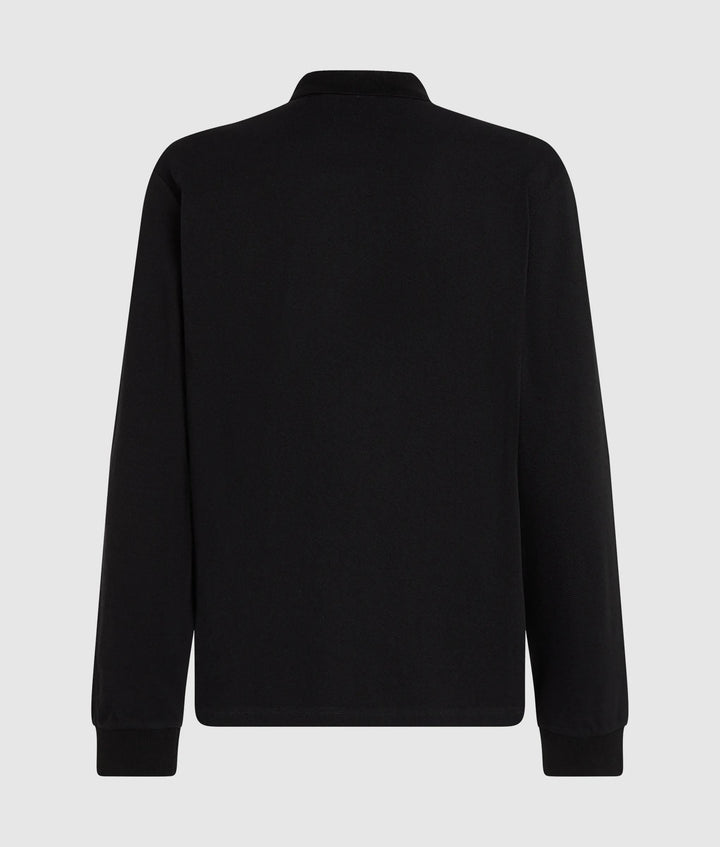 Karl Lagerfeld Long Sleeved Pique Polo in Regular Fit | Black