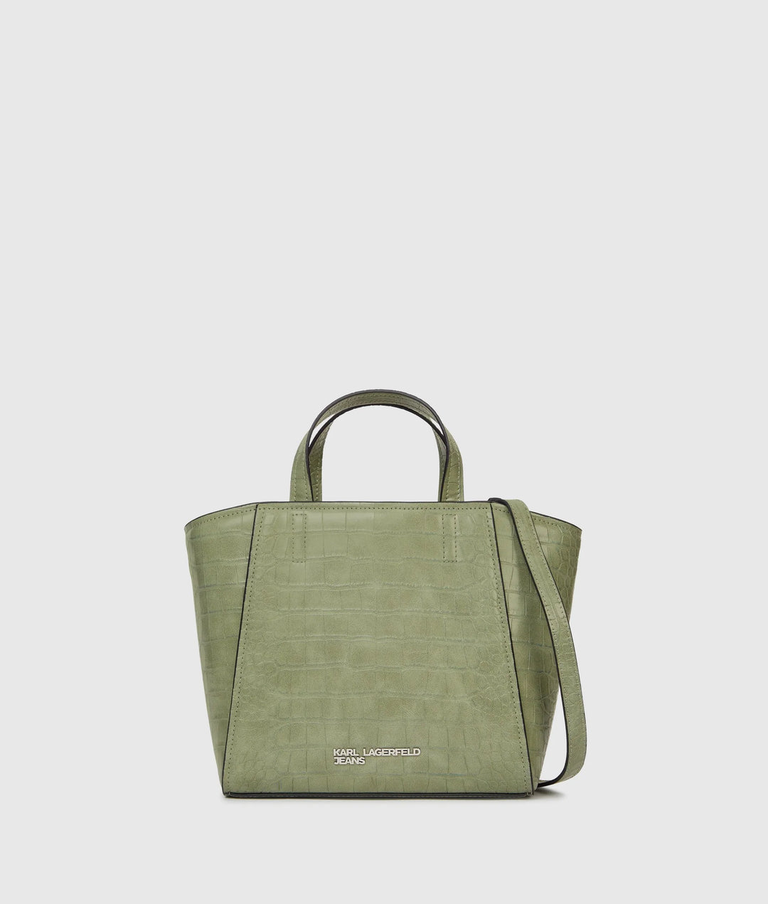 Karl Lagerfeld Mini Tote Croco Bag with Logo | Tea