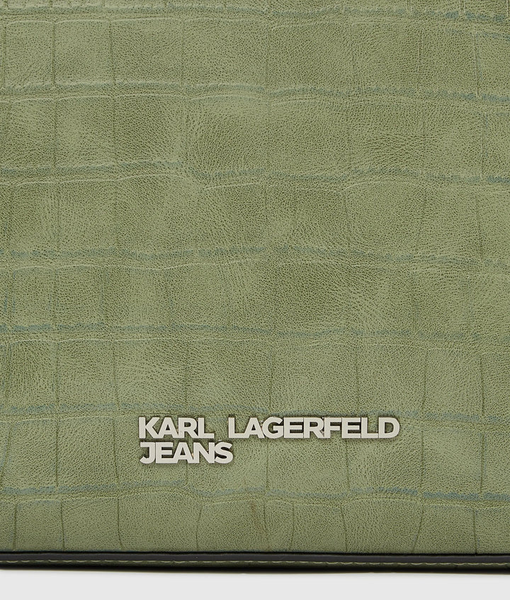 Karl Lagerfeld Mini Tote Croco Bag with Logo | Tea