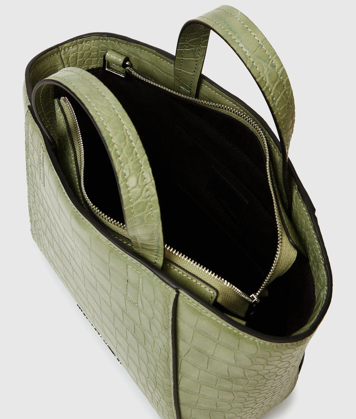 Karl Lagerfeld Mini Tote Croco Bag with Logo | Tea