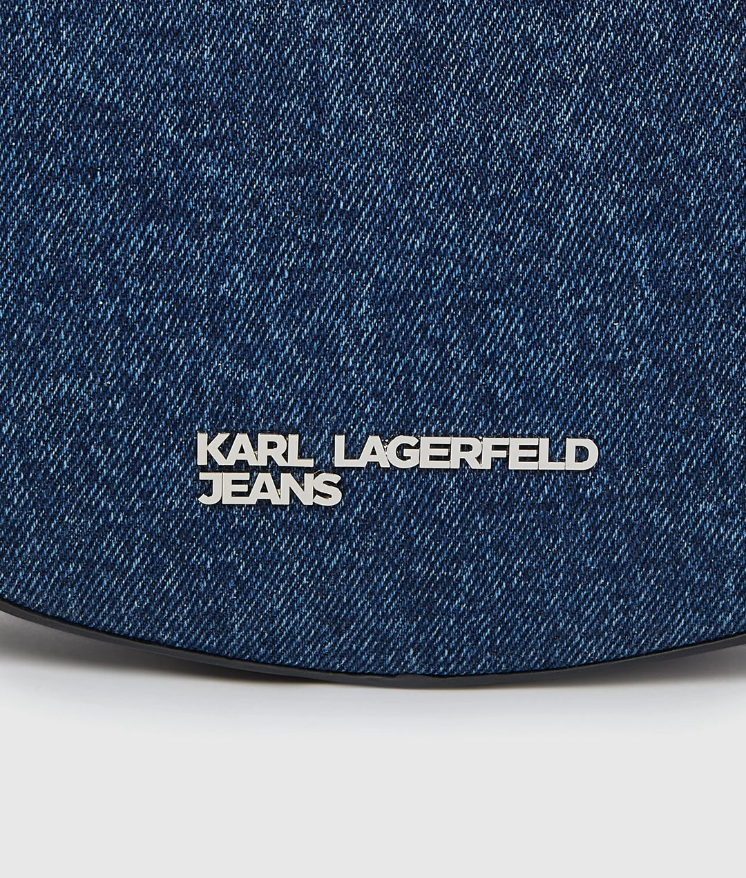 Karl Lagerfeld Rebel Denim and Faux-Leather Hobo Bag | Dark Blue/Black