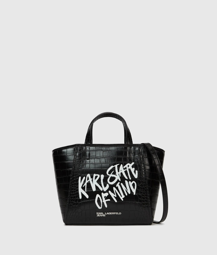 Karl Lagerfeld Karl Quote Mini Tote Bag | Black