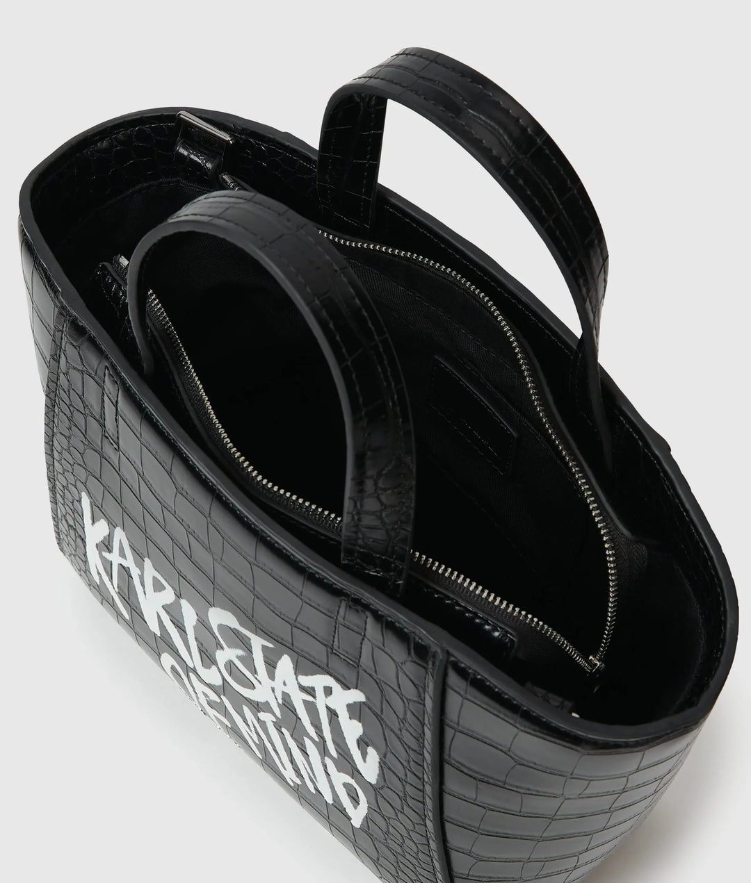 Karl Lagerfeld Karl Quote Mini Tote Bag | Black