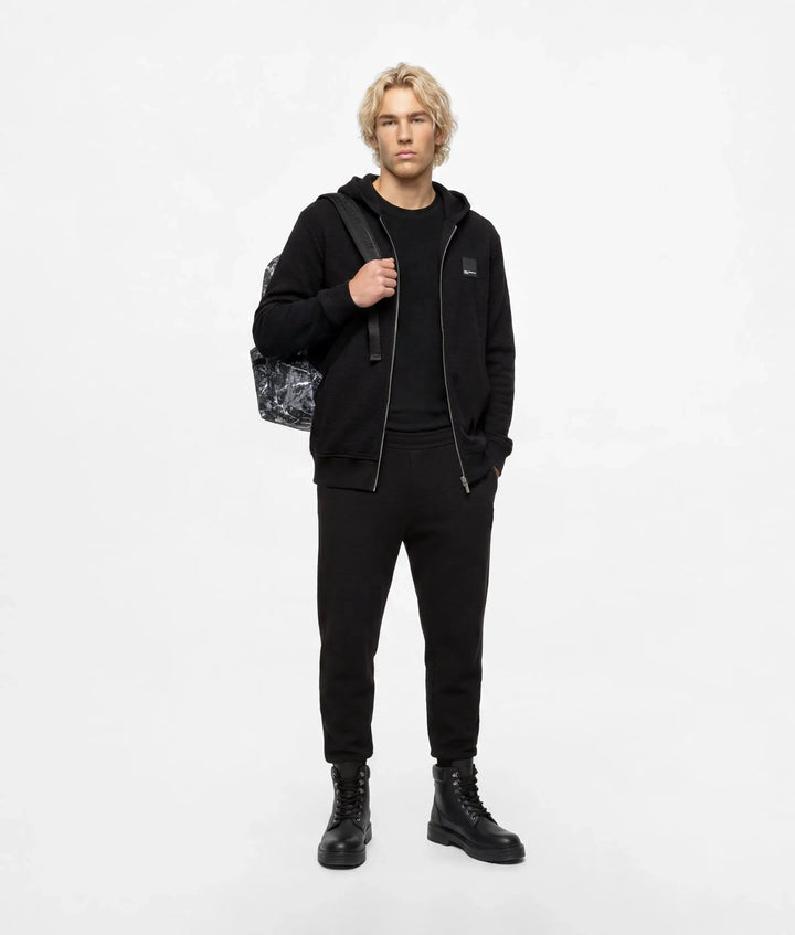 Karl Lagerfeld Waffle Sweatpants in Regular Fit | Black