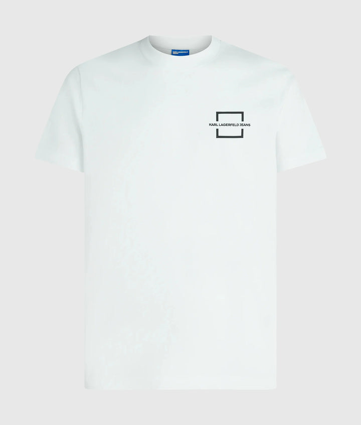 Karl Lagerfeld Box logo T-shirt in Slim Fit | White