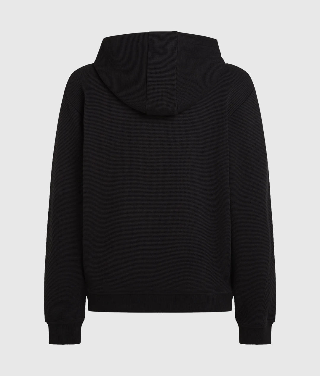 Karl Lagerfeld Waffle Zip-up Hoodie in Relaxed Fit | Black