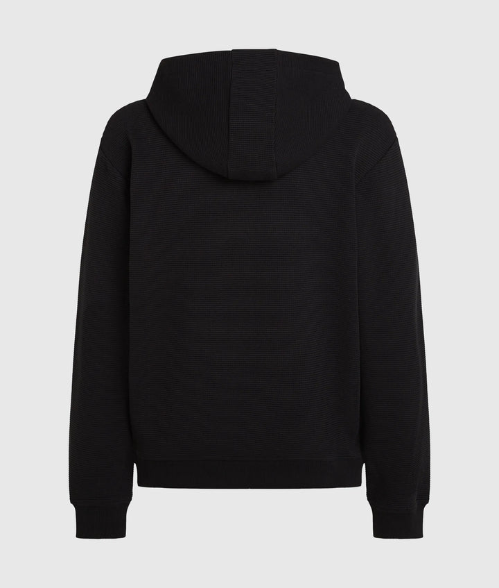 Karl Lagerfeld Waffle Zip-up Hoodie in Relaxed Fit | Black