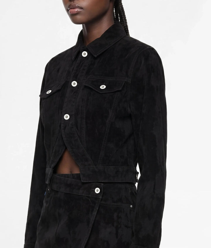Karl Lagerfeld Velvet Denim Jacket | Velvet Black