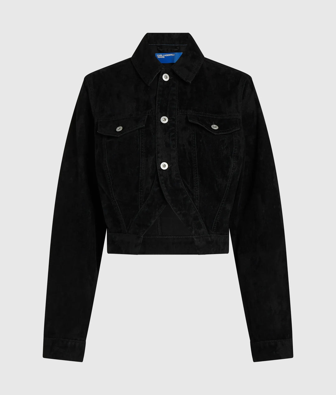 Karl Lagerfeld Velvet Denim Jacket | Velvet Black