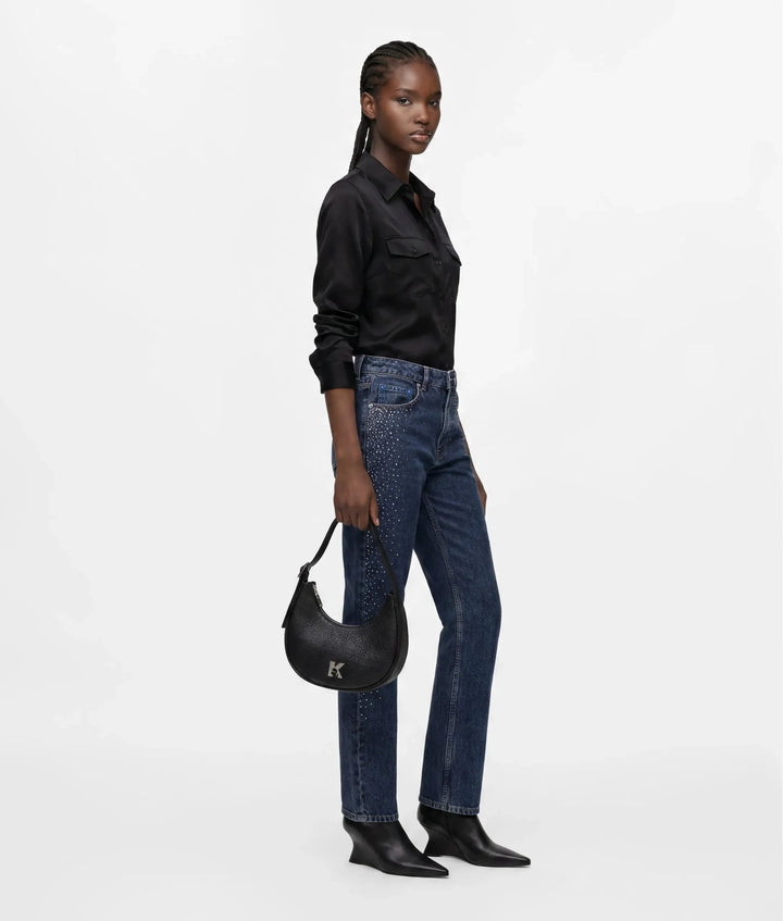 Karl Lagerfeld K Logo Half Moon Bag | Black