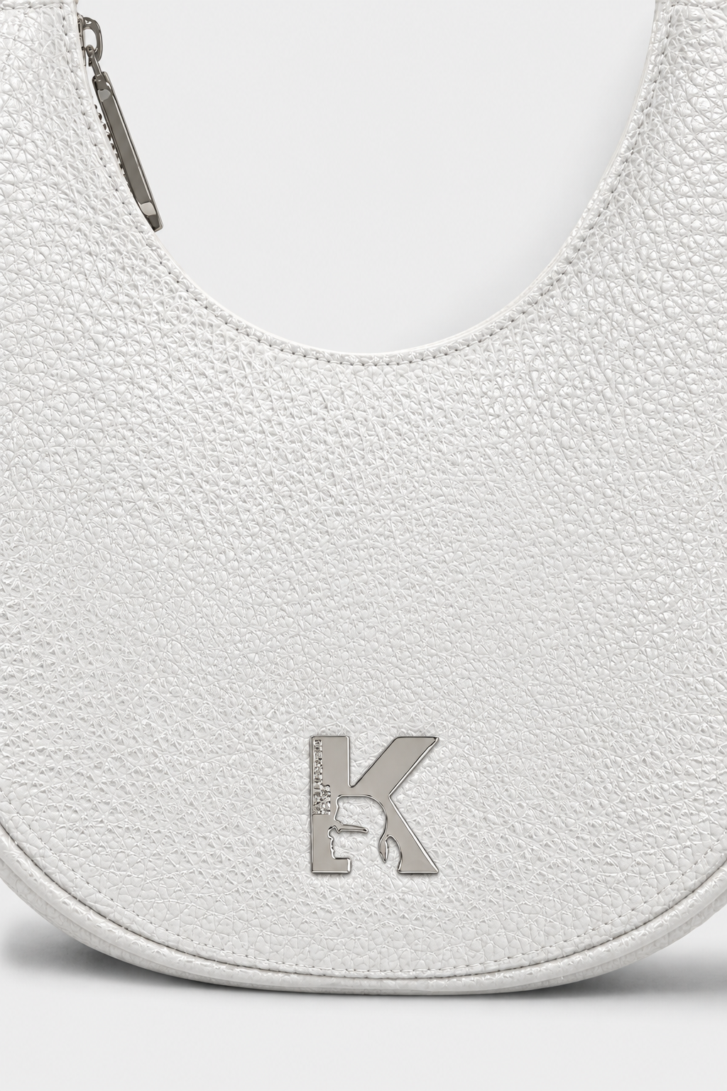 Karl Lagerfeld K Logo Half Moon Bag | White