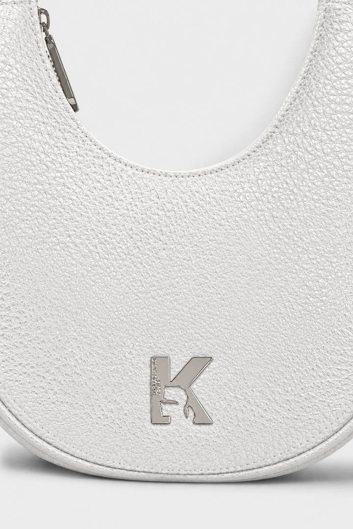 Karl Lagerfeld K Logo Half Moon Bag | White