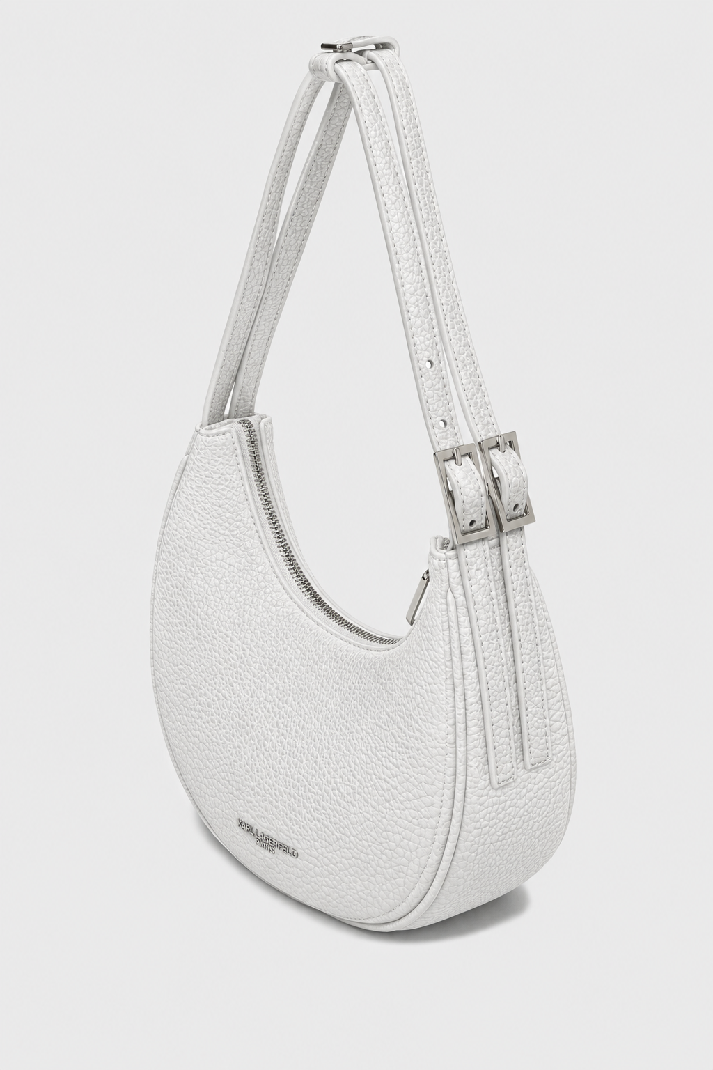 Karl Lagerfeld K Logo Half Moon Bag | White