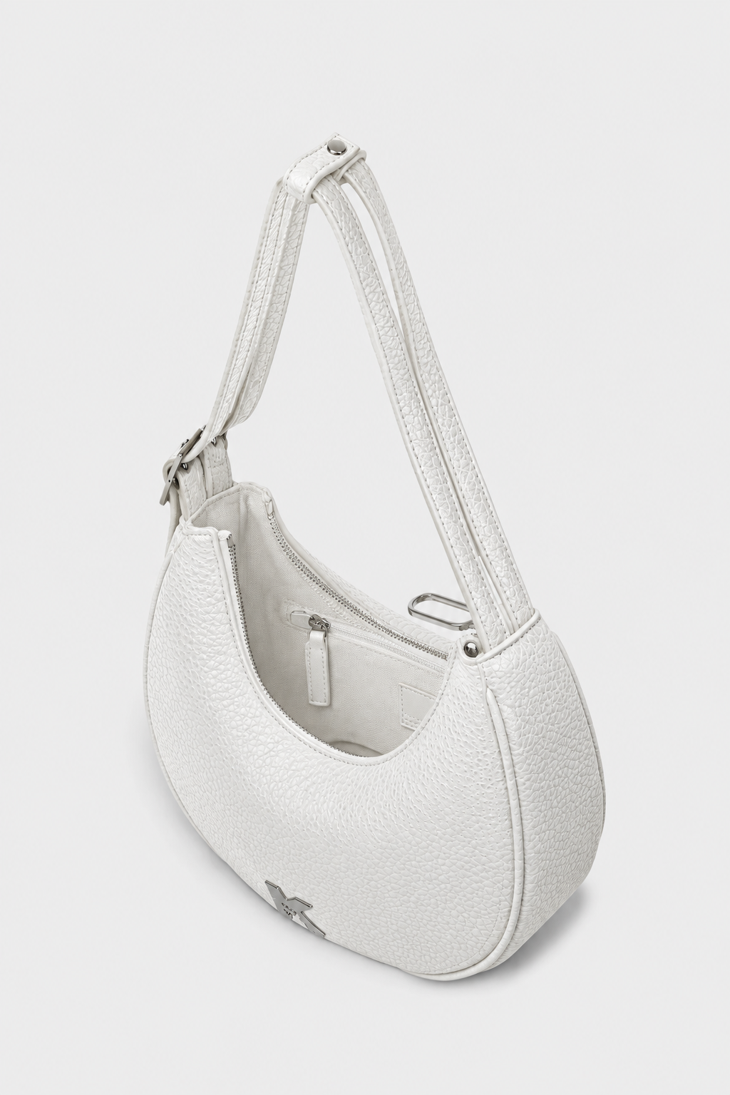 Karl Lagerfeld K Logo Half Moon Bag | White
