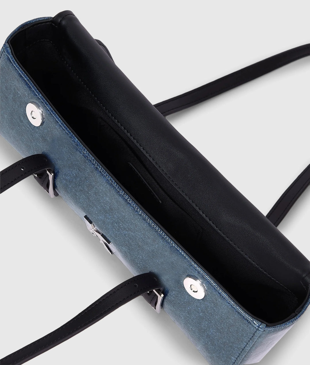 Karl Lagerfeld K Logo Elongated Denim Shoulder Bag | Washed Mid Blue