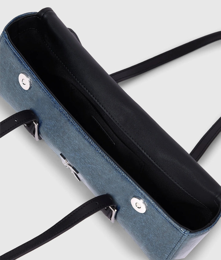 Karl Lagerfeld K Logo Elongated Denim Shoulder Bag | Washed Mid Blue