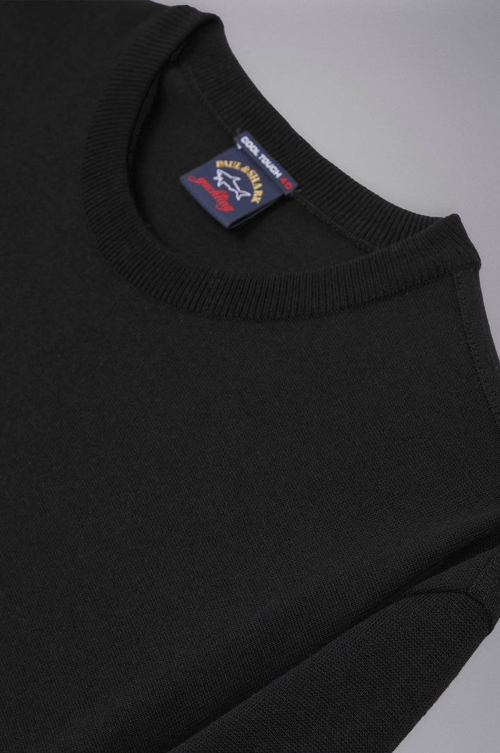 Paul & Shark Πουλόβερ με Σήμα από Μαλλί Merino | Μαύρο