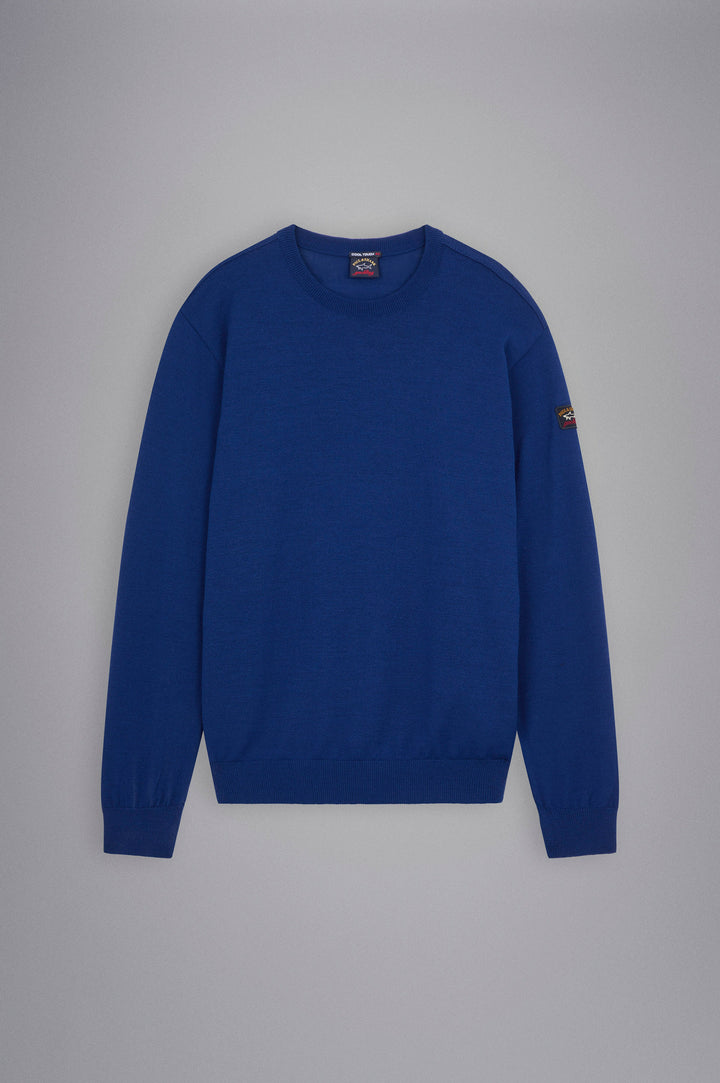 Paul & Shark Πουλόβερ με Σήμα από Μαλλί Merino | Μπλε