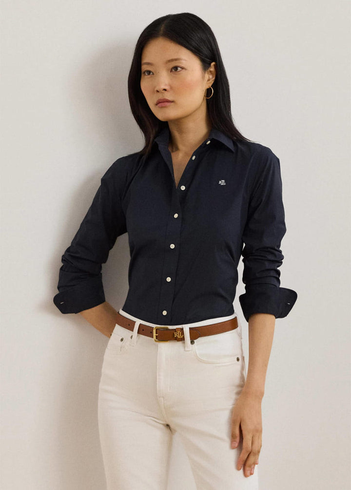 Lauren Ralph Lauren Easy Care Stretch Cotton Shirt | Lauren Navy