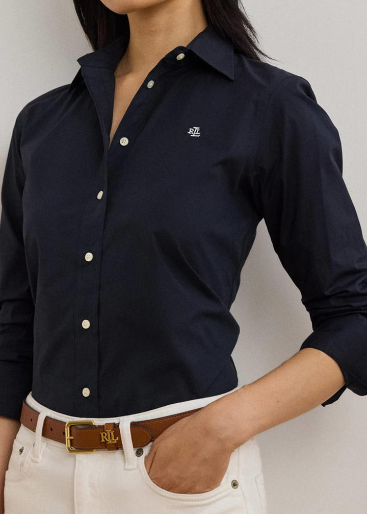 Lauren Ralph Lauren Easy Care Stretch Cotton Shirt | Lauren Navy
