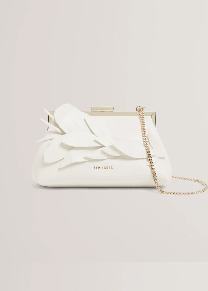 Ted Baker Floral Aplique Detail Clutch Bag | Ivory