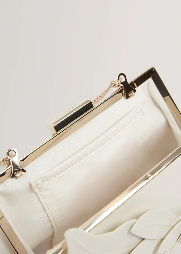 Ted Baker Floral Aplique Detail Clutch Bag | Ivory