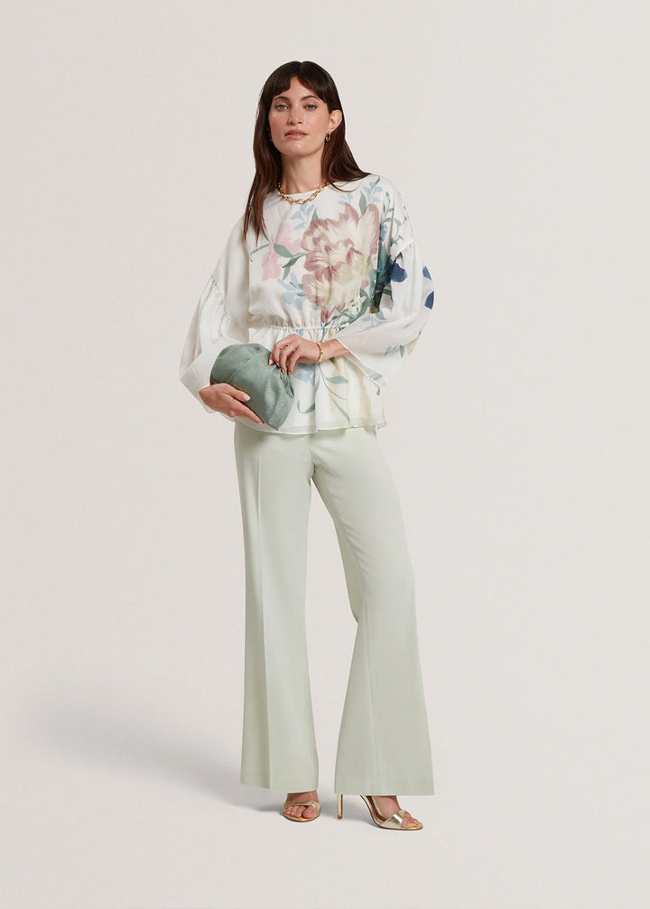 Haut à basques et manches bouffantes Soft Blooms de Ted Baker | Ivoire