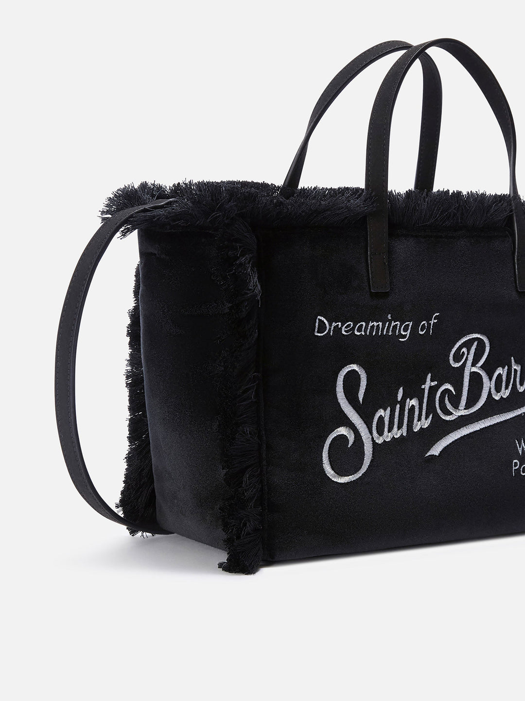 MC2 Saint Barth Colette Velvet Bag - Black - Angled view