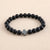 Never Needy Cross Natural Stone Bracelet | Frosted Black