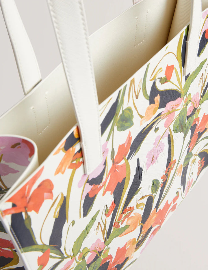 Ted Baker Flowela Floral Printed Medium Icon Bag | Cream