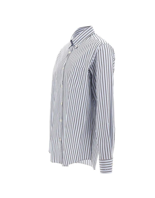 Paul &amp; Shark Cotton Poplin Stripe Button Down Shirt | Blue/White/Navy