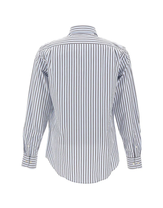 Paul &amp; Shark Cotton Poplin Stripe Button Down Shirt | Blue/White/Navy