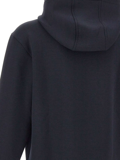 Paul & Shark Leather Badge Tech Fleece Hoodie | Navy