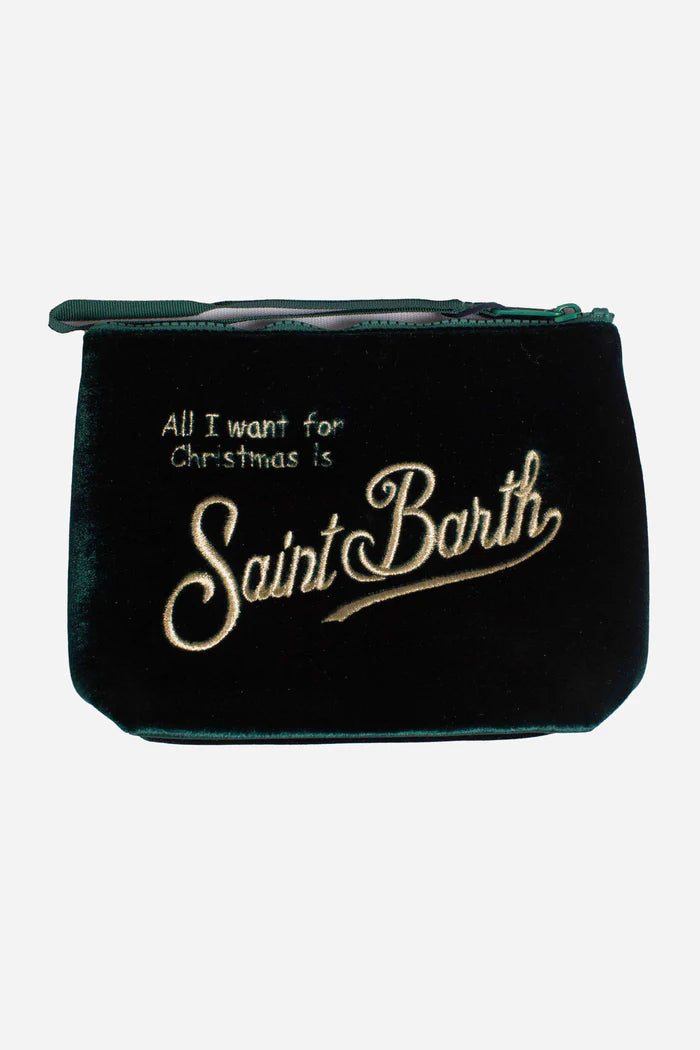MC2 Saint Barth Velvet Pouch | Dark Green