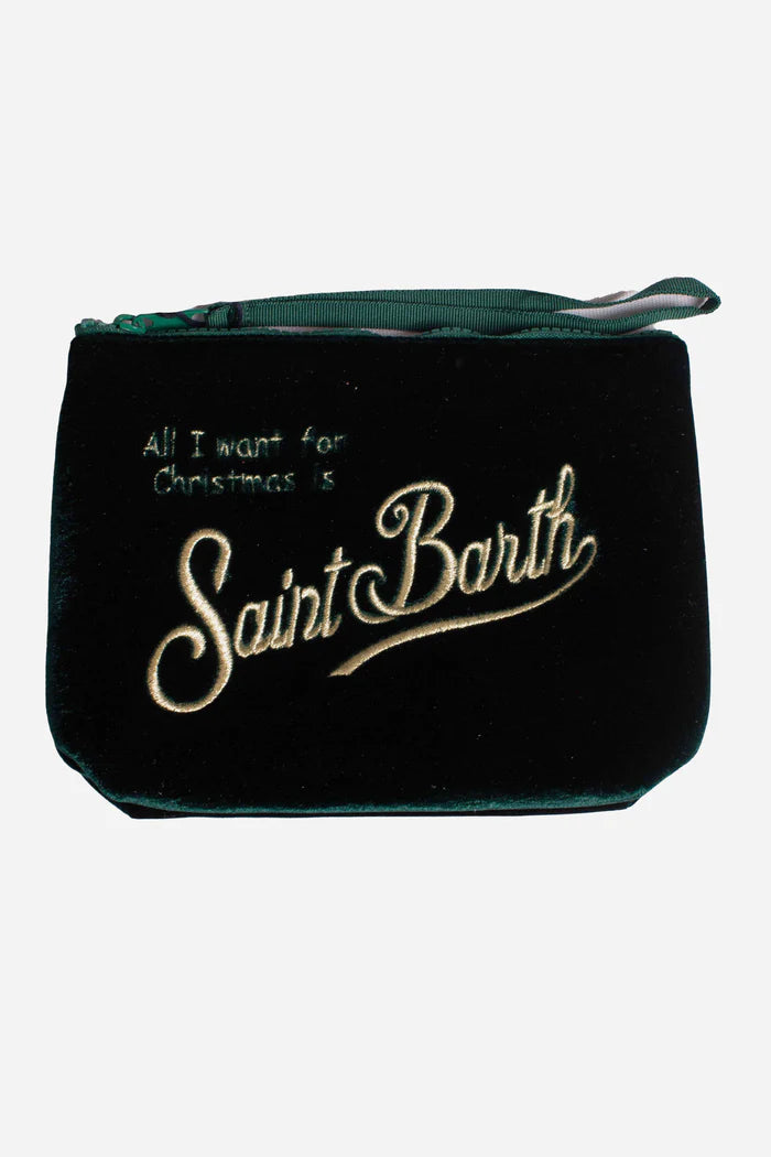 MC2 Saint Barth Velvet Pouch | Dark Green